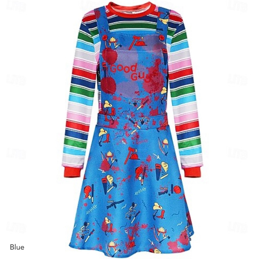 Chucky Halloween Costume (Adult Female S) + Accessories